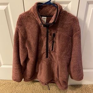 PINK pullover half zip jacket